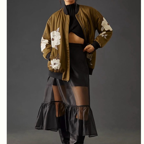 Anthropologie Jackets & Blazers - ⭐️NWOT Anthropologie Embroidered Bomber Jacket⭐️ AMAZING